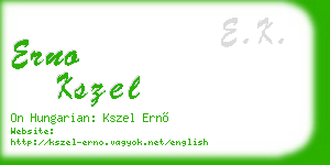 erno kszel business card